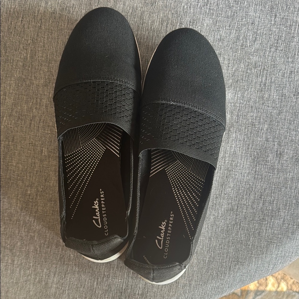 Clarks Black Slip-On Shoes